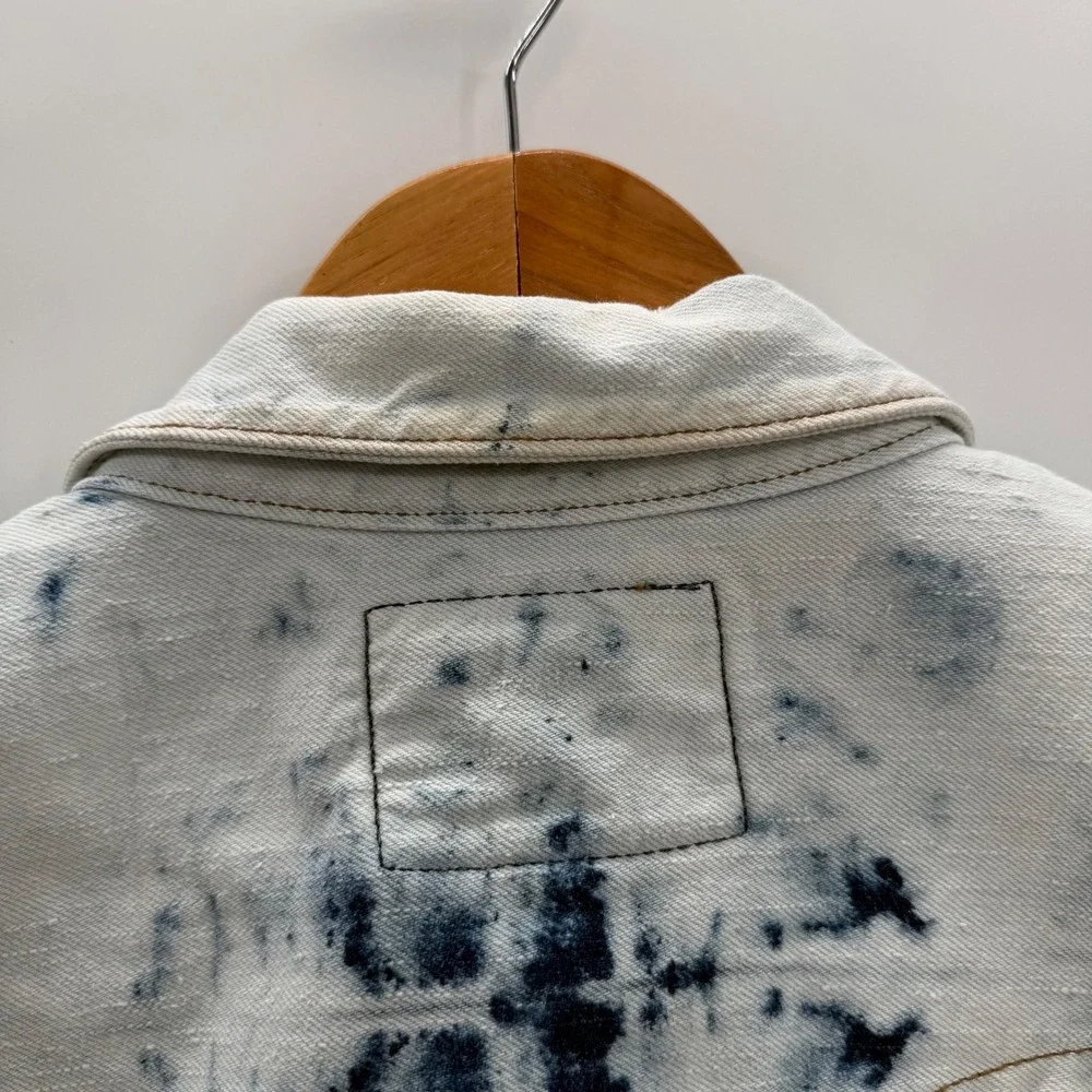 True Religion Mens Distressed Tie Dye Denim Vest XXXL 3XL 1/2 Jimmy Grunge Y2K